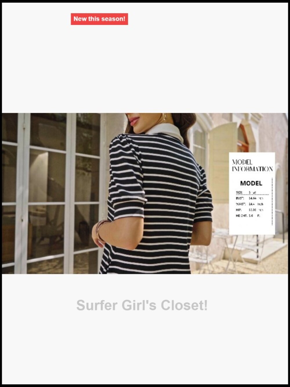 Striped V Neck Puff Short Sleeve A-Line Dress with Pockets - Picture 7 of 7